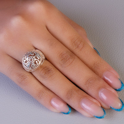 Anel de Prata com Flor- 62146