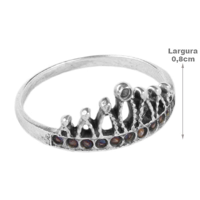 Anel de prata com Coroa- 62152