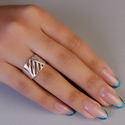 Anel de Prata Vazado - 62196 - soprata