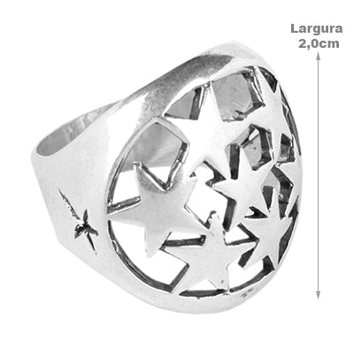 Anel de prata com Estrela/Vazado- 62204