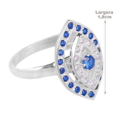 Anel de Prata com Olho Grego- 62266