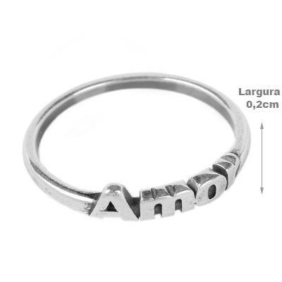 Anel de Prata Amor - 62278 - soprata