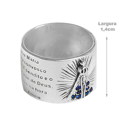 Anel de Prata Nossa Senhora Aparecida - 62284 - soprata