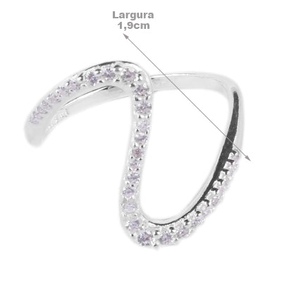 Anel de prata Ondulado - 62286 - soprata