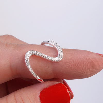 Anel de prata Ondulado - 62286