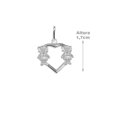 Pingente de Prata Meninas - 62515