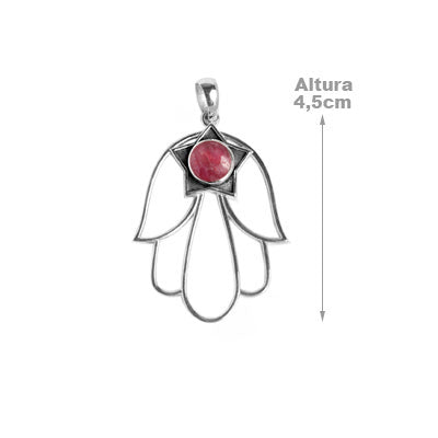Pingente de Prata com Hamsa- 62649