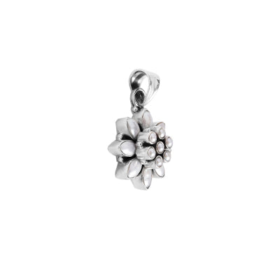 Pingente de Prata Flor com Perola- 62766