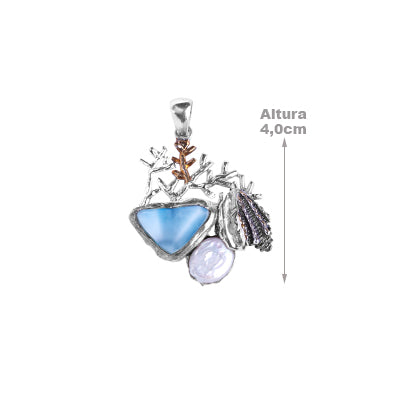Pingente de Prata Larimar- 62838