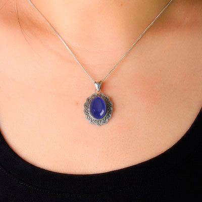 Pingente de Prata com Lápis Lazuli- 62852