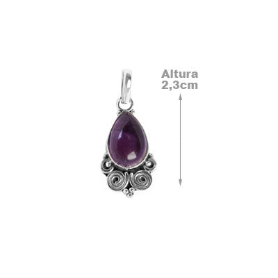 Pingente de Prata com Ametista- 62861