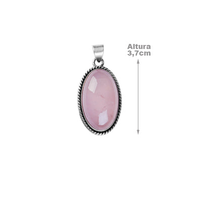 Pingente de Prata com Quartzo Rosa- 62898