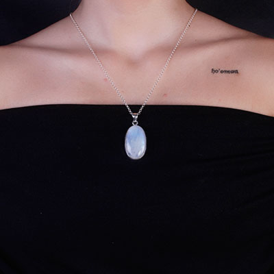 Pingente de Prata com Pedra da Lua- 62955