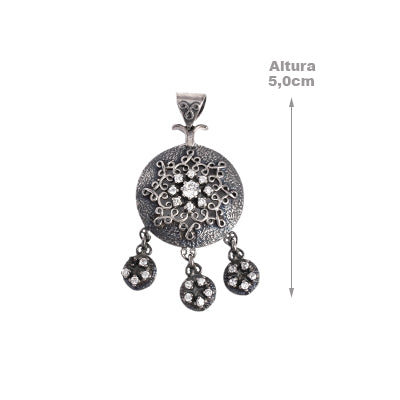 Pingente de Prata com Zirconia - 63003