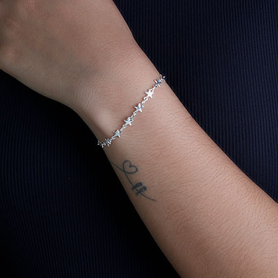 Pulseira de Prata com Estrela - 63158