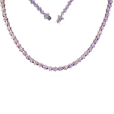 Gargantilha de Prata com Flor- 63347