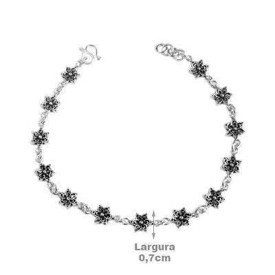 Pulseira de Prata Flor - 63551