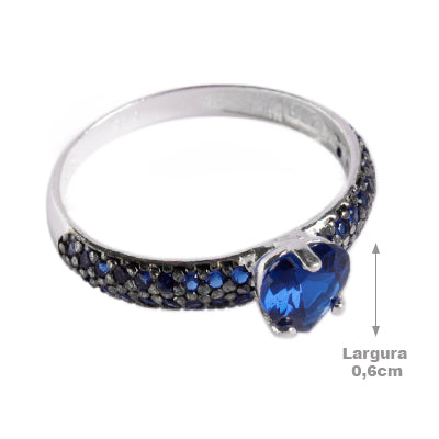 Anel de Prata com Zircônias - 63638