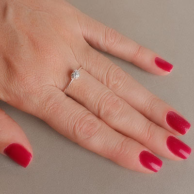 Anel de Prata Coração com Zircônia - 63662