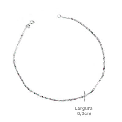 Tornozeleira de Prata Trabalhada - 63729 - soprata