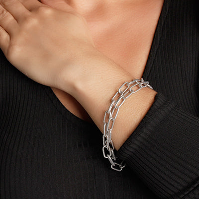 Gargantilha de Prata Elo com Zircônia - 63752