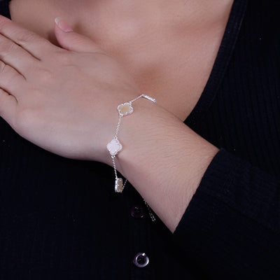 Pulseira de Prata Trevo com Madrepérola - 63768