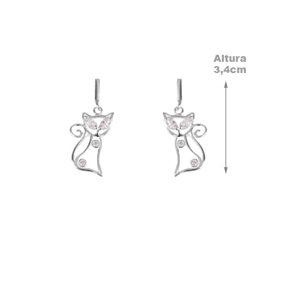 Brinco de Prata Gato - 63804