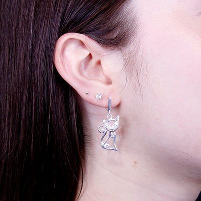 Brinco de Prata Gato - 63804