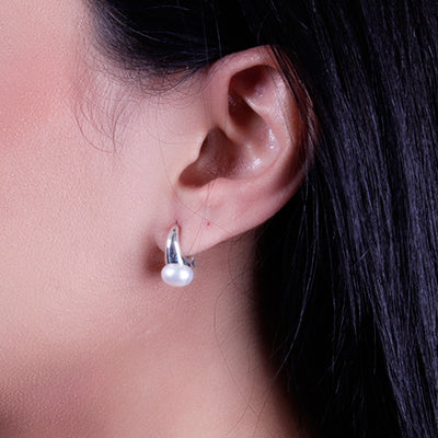 Argola de Prata com Pérola - 63833