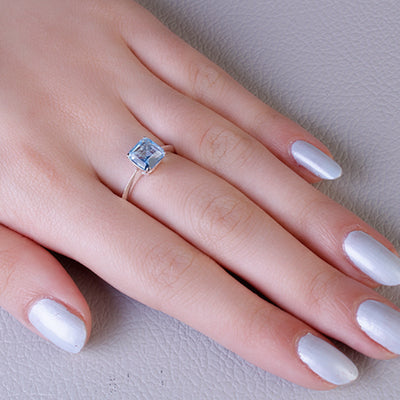 Anel de Prata Solitário - 63870