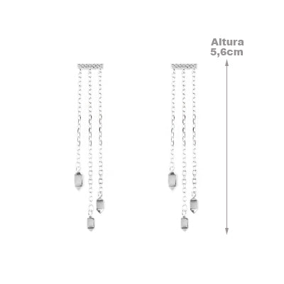 Brinco de Prata com Pingentes - 63897