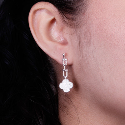 Brinco de Prata Trevo/Flor - 63898