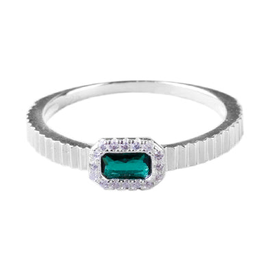 Anel de Prata com Zircônias - 63901