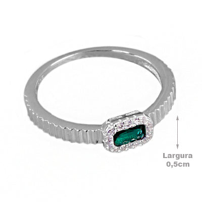 Anel de Prata com Zircônias - 63901