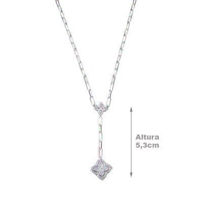 Gargantilha de Prata Flor - 63907