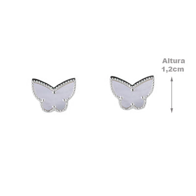 Brinco de Prata Borboleta com Madrepérola - 63946