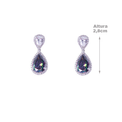 Brinco de Prata com Pedras - 63947