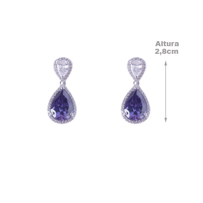 Brinco de Prata com Zircônias - 63948