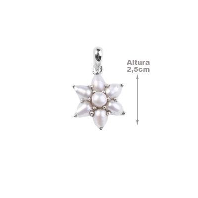 Pingente de Prata Flor com Pérola - 64003