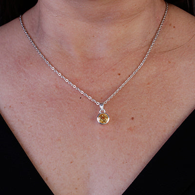 Pingente de Prata com Citrino - 64011