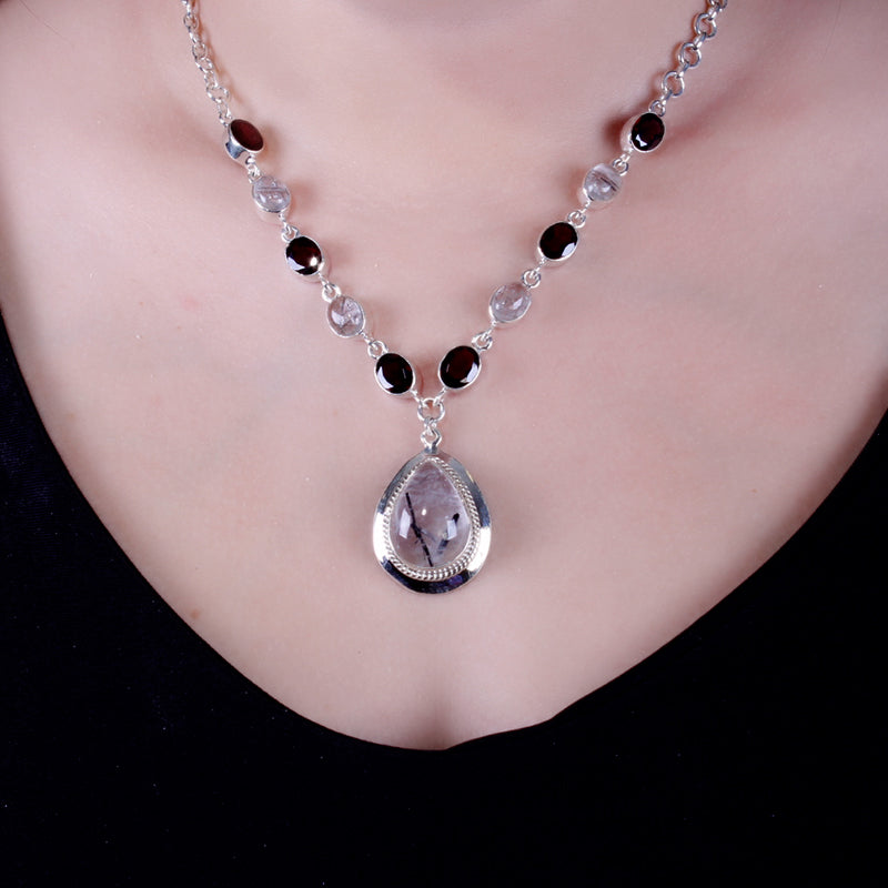 Gargantilha de Prata com Pedras - 64026