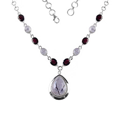 Gargantilha de Prata com Pedras - 64026