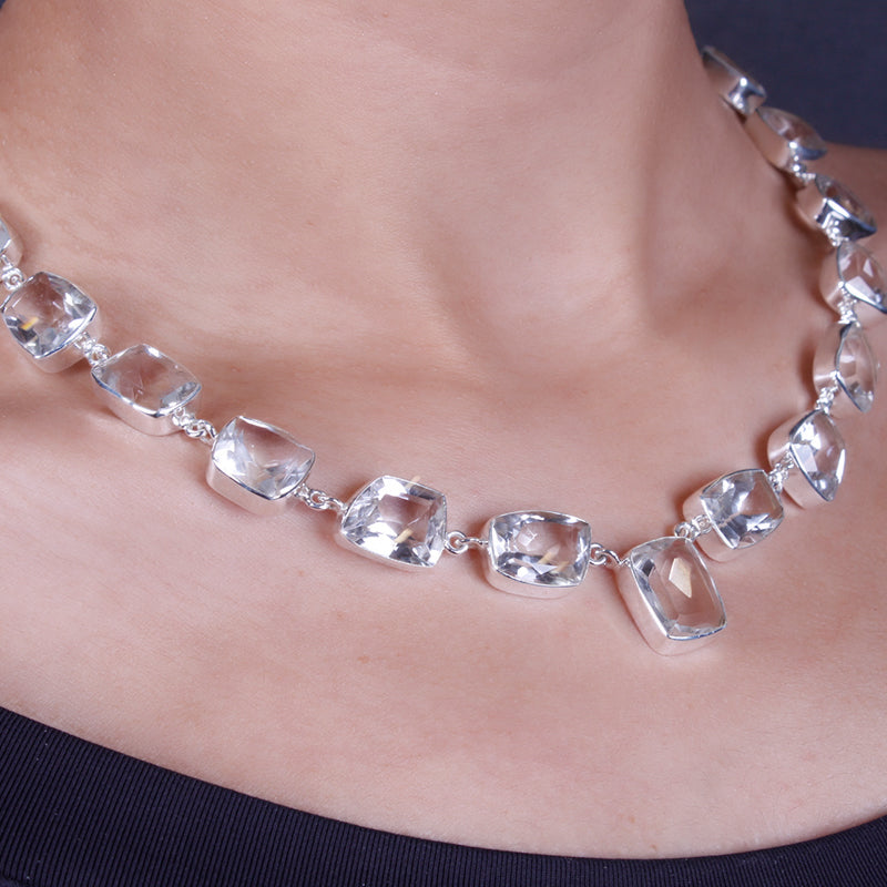 Gargantilha de Prata com Cristal - 64027