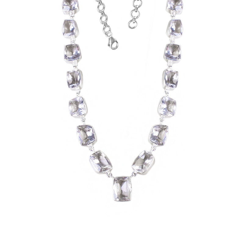 Gargantilha de Prata com Cristal - 64027