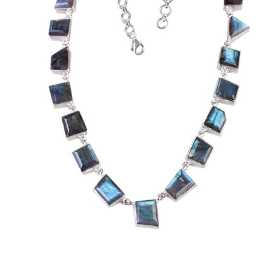 Gargantilha de Prata com Labradorita - 64029