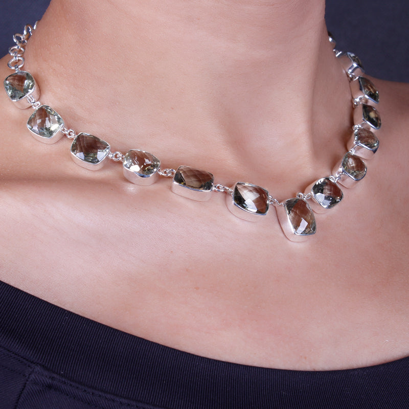 Gargantilha de Prata com Quartzo - 64030