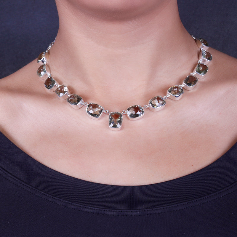 Gargantilha de Prata com Quartzo - 64030