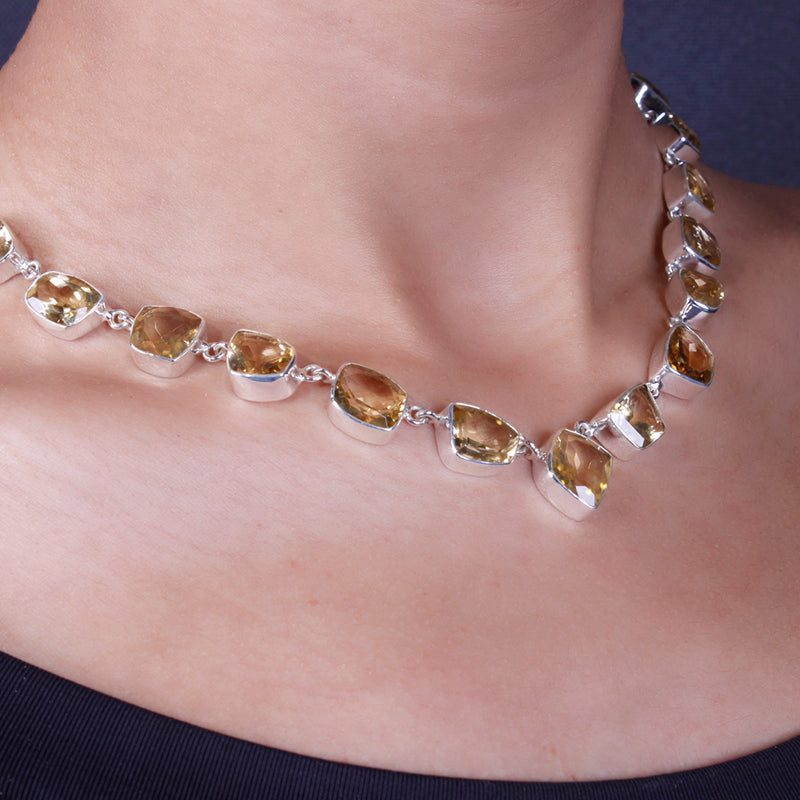 Gargantilha de Prata com Citrino - 64032