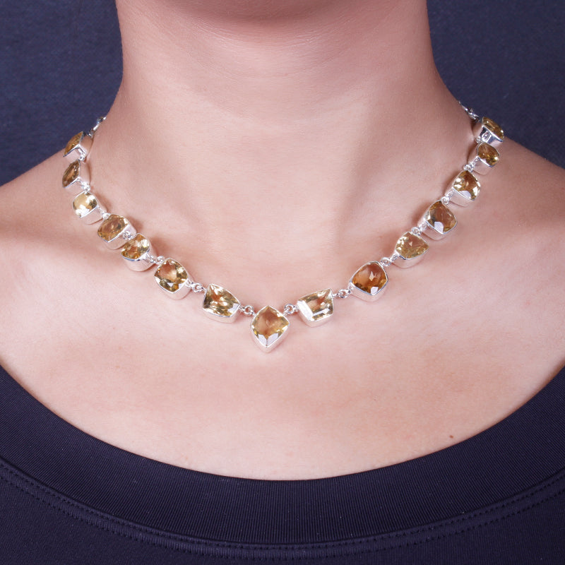 Gargantilha de Prata com Citrino - 64032