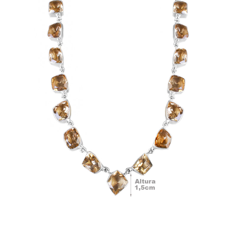 Gargantilha de Prata com Citrino - 64032